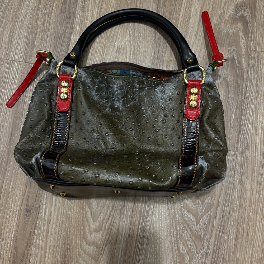Marino Orlandi Olive and Red Shoulder Bag